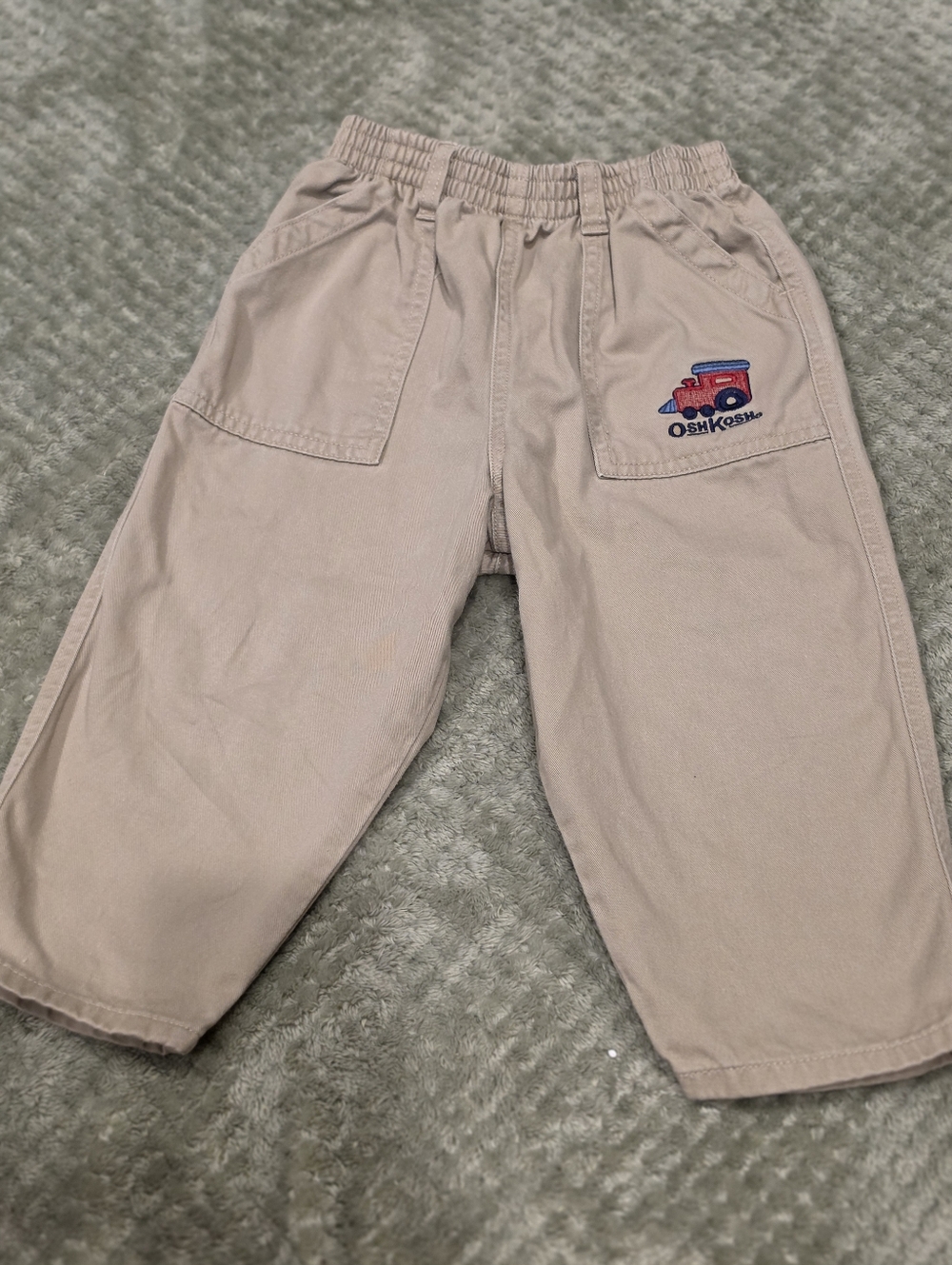 🚃 Vintage Osh Kosh Bgosh 24 Months Train Khaki Pants Trousers Baby Boys